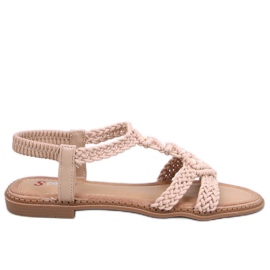 Ashes Khaki boho string sandals beige