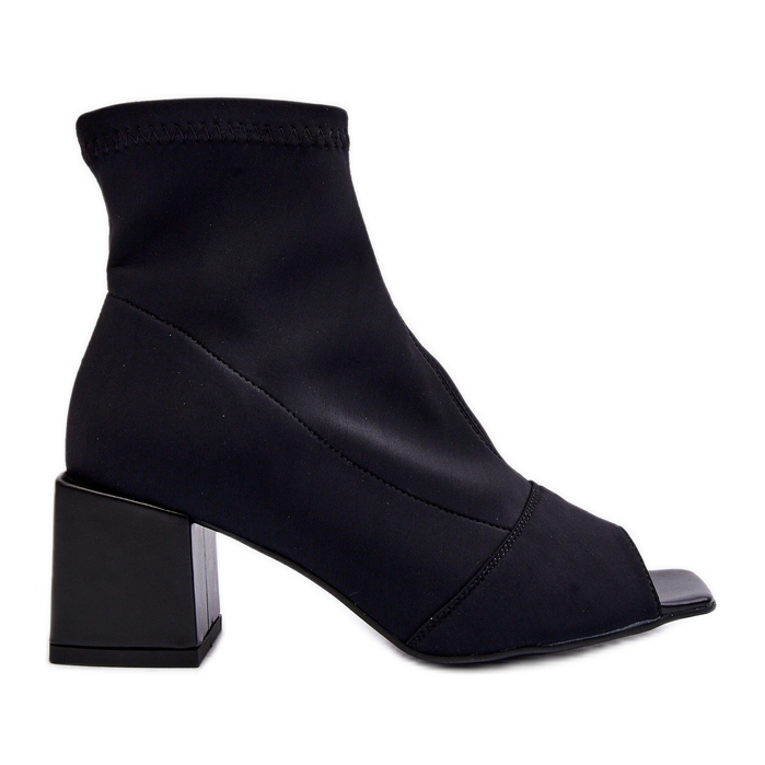 Zazoo 2876 Women's High Heel Boots With Open Toes, Black