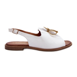 Zazoo 2898 Leather Flat Sandals White