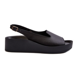 Zazoo 2893 Women's Leather Sandals with a Thick Sole, Black Zazoo 2893 Women's Leather Sandals with a Thick Sole, Black