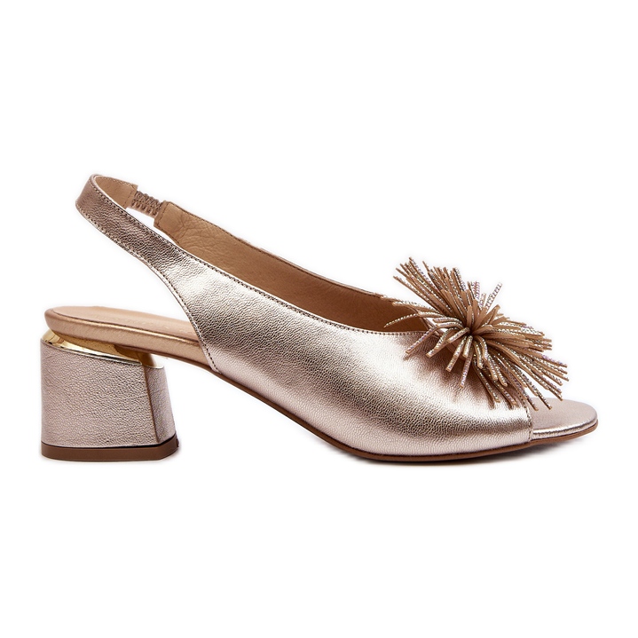 Leather Sandals With Decoration Laura Messi 2719 Gold golden