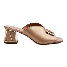 Elegant Women's High Heel Flip-Flops Laura Messi 2771 Gold golden