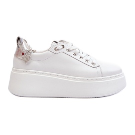 Leather Women's Sneakers with Bracelet CheBello 4406 White Leather Women's Sneakers with Bracelet CheBello 4406 White