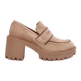 Beige Feneli Women's Chunky Heel Shoes