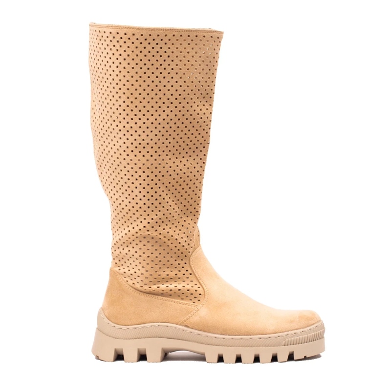 W. Potocki Openwork suede boots from Potocki beige