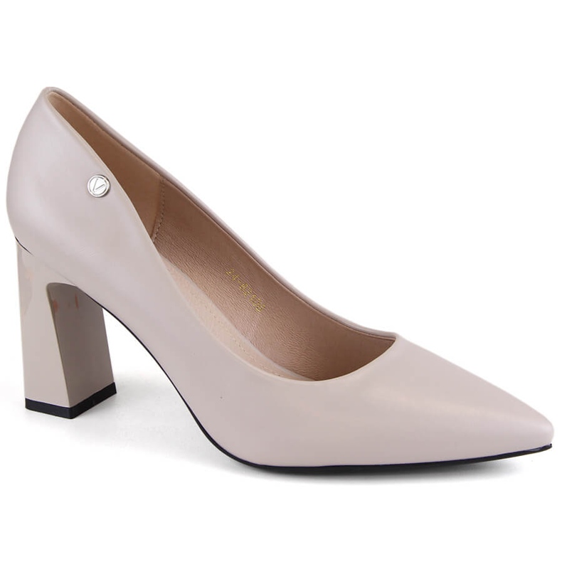 Women's pumps on a decorative heel Vinceza 62106 grey