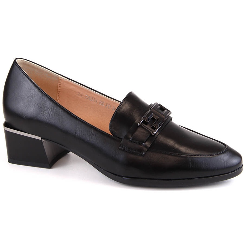 Women's low-heeled shoes, black, Vinceza 58274