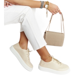 Beige perforated Laytonville sneakers