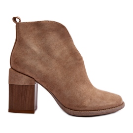 Beige Women's Boots with Massive High Heels Nolira Beige Women's Boots with Massive High Heels Nolira