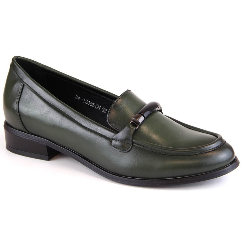 Women's low-heeled shoes, green Potocki SZ12065