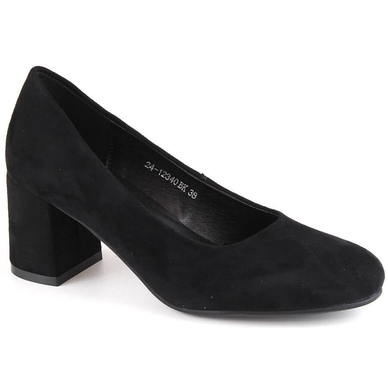 Women's black suede high-heeled pumps Potocki SZ12340