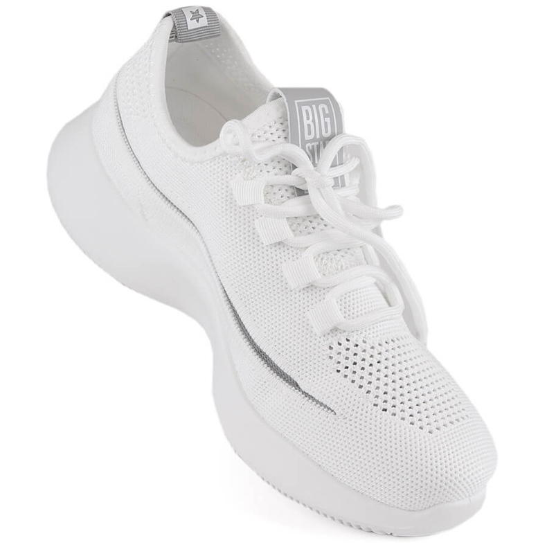 Openwork slip-on sports shoes, white Big Star NN274662 Openwork slip-on sports shoes, white Big Star NN274662