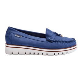 Women's Moccasins On The Platform Blue Railav