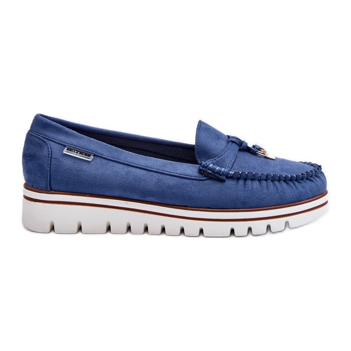 Women's Moccasins On The Platform Blue Railav