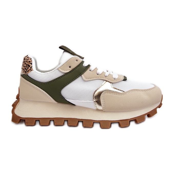 Women's Sneakers Sports Shoes Beige-Green Ralita