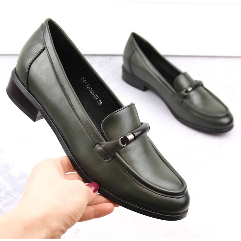 Potocki W WOL204C low-heeled shoes, green