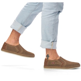Leather openwork shoes Rieker M RKR503A, beige