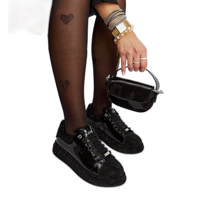 Goe NN2N4010 black sneakers with rhinestones