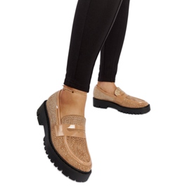 Brown loafers decorated with Newport rhinestones Brown loafers decorated with Newport rhinestones