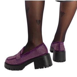 Purple loafers with a massive heel from Parent