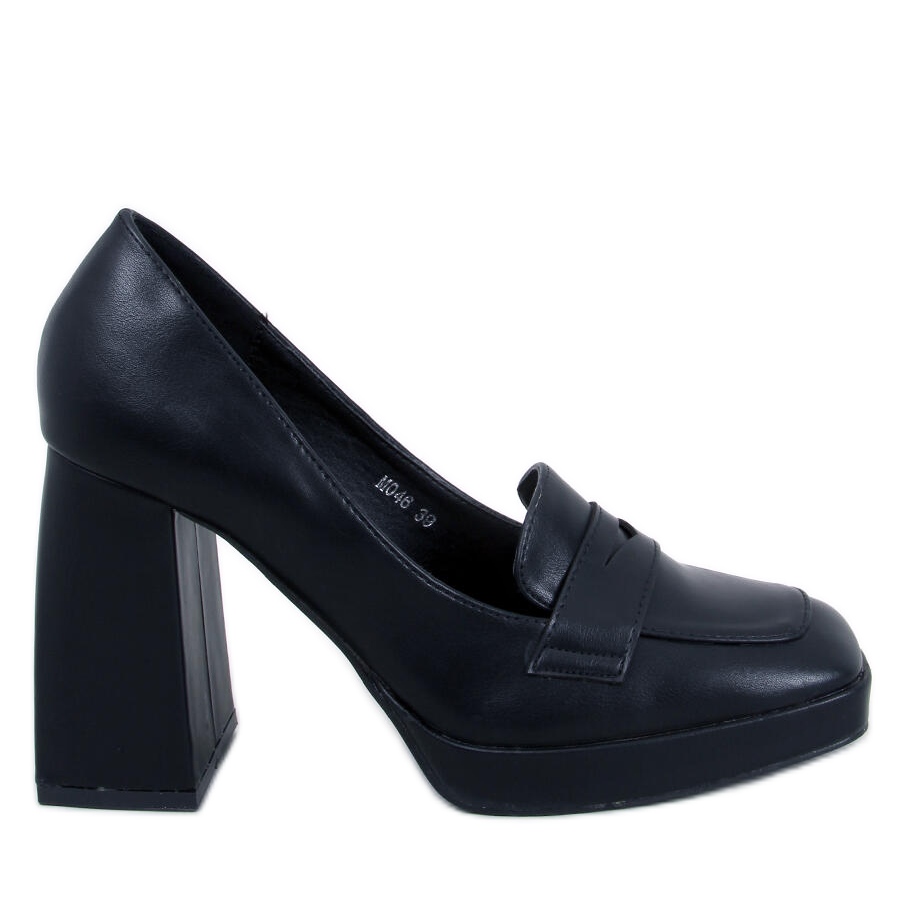 High heel loafers from Entee Black