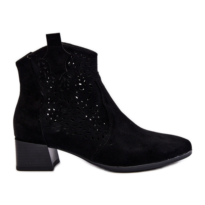 Vinceza Women's Openwork Boots Black Madalina