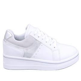 Tobey Silver wedge sneakers white