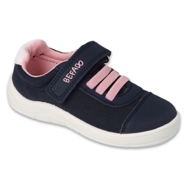 Children's sports Befado with velcro, navy blue/pink 451X001