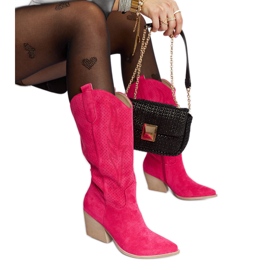 Pink high-heeled cowboy boots from Sapri