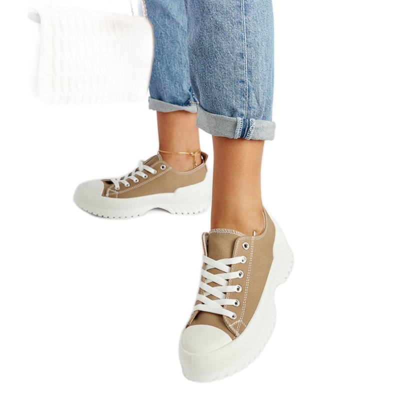 Beige Monteleone platform sneakers