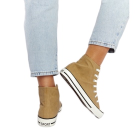 Brown high-top sneakers by Efren beige
