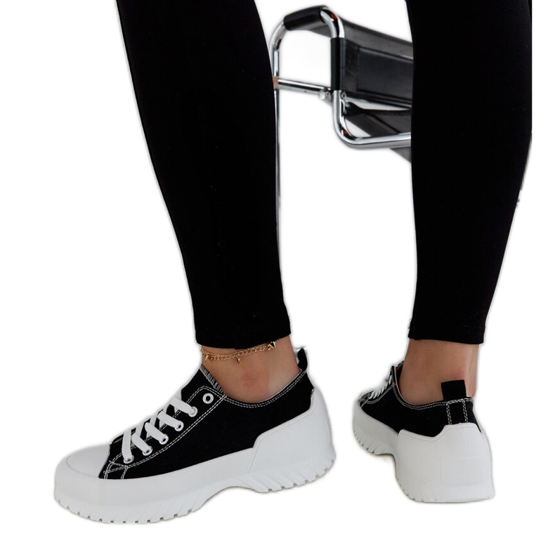 Black Monteleone platform sneakers
