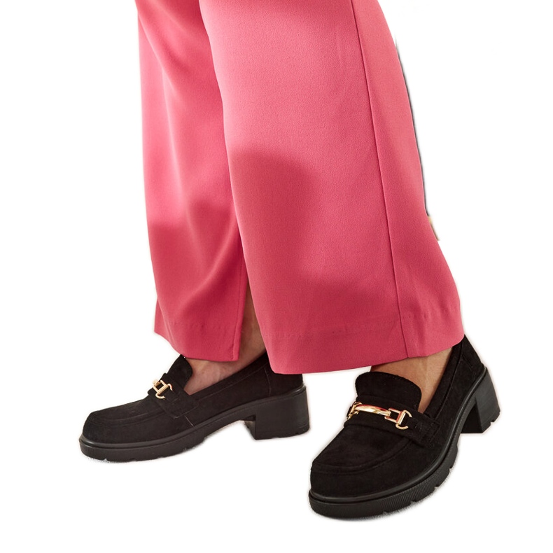 Sherie black suede loafers