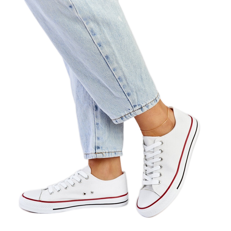 White fabric Anthony sneakers