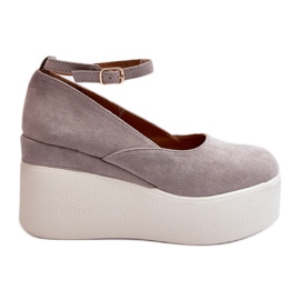 Women's Espadrilles on a Wedge Gray Malla grey Women's Espadrilles on a Wedge Gray Malla grey