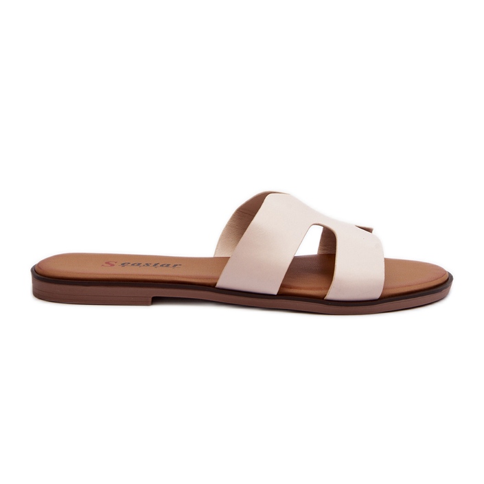 Women's Cut-Out Flip-Flops Beige Lumossa