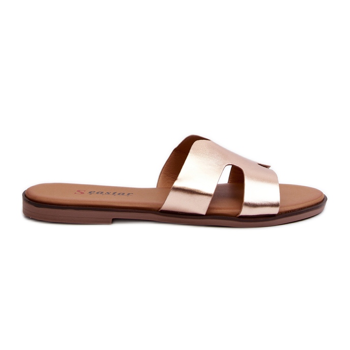 Women's Cut-Out Flip-Flops Pink Gold Lumossa golden