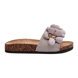 Women's Flip-Flops With Decorations Gray Bunlia grey