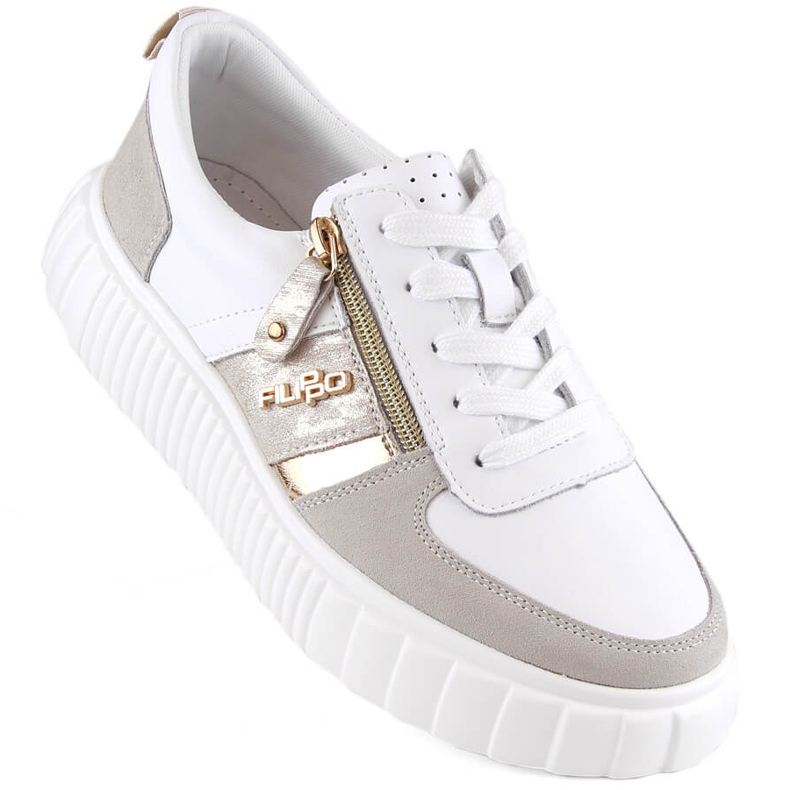 Women's leather sports shoes, white Filippo DP6121
