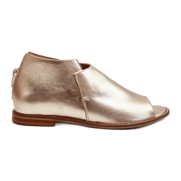 Women's Leather Sandals Laura Messi 2443 Gold golden