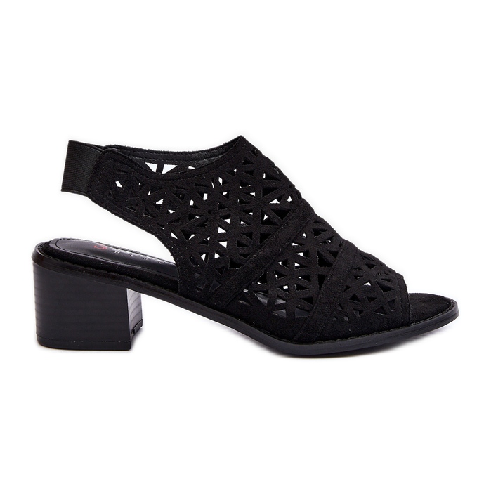 Openwork High Heel Sandals Black Serapina