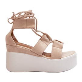 Beige Helavi Women's Tied Sandals Beige Helavi Women's Tied Sandals