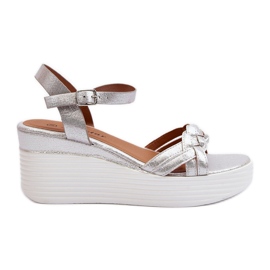 Esinna Silver Wedge Sandals