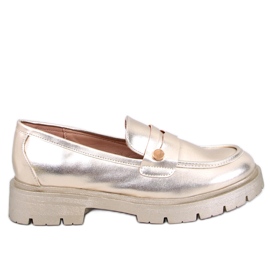 Sidney Gold platform loafers golden