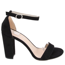 High-heeled sandals from Ariel Black Suede