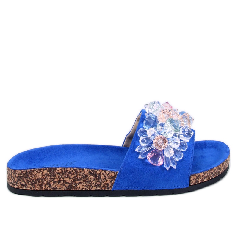 Cork flip-flops with Maliv Blue stones