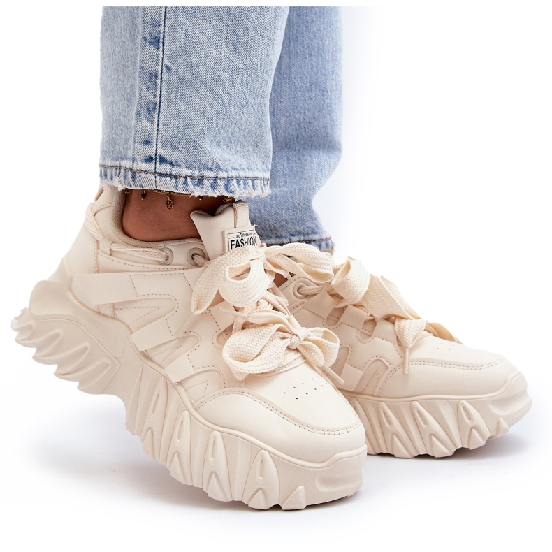 Beige Women's Sneakers on a Chunky Sole Ellerai