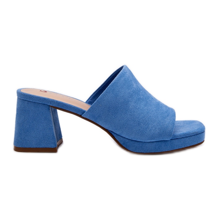 Women's Blue High Heel Flip-Flops Bralya