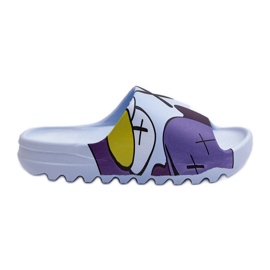 Rubber Flip Flops With Blue Monsters Print