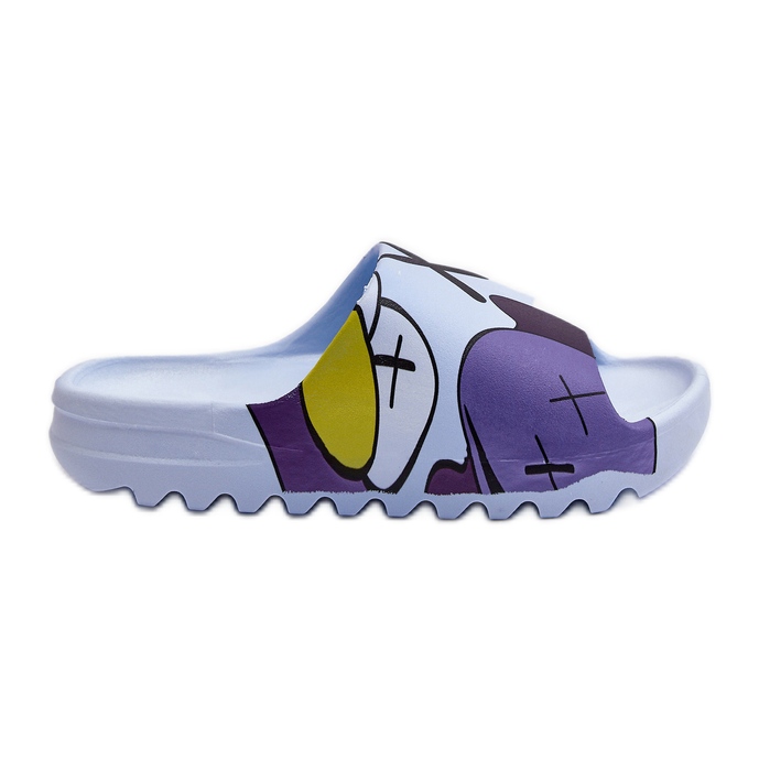 Rubber Flip Flops With Blue Monsters Print